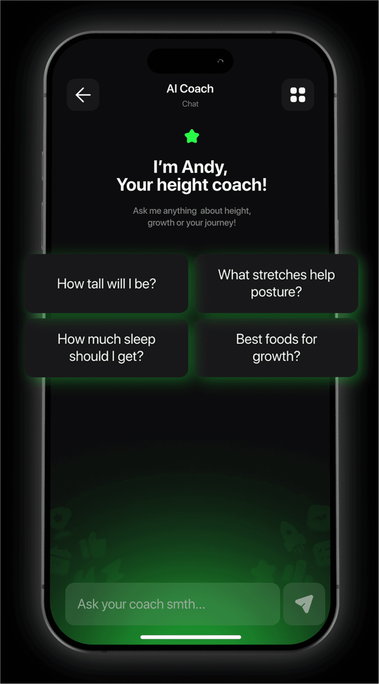 GoTall AI coach screen